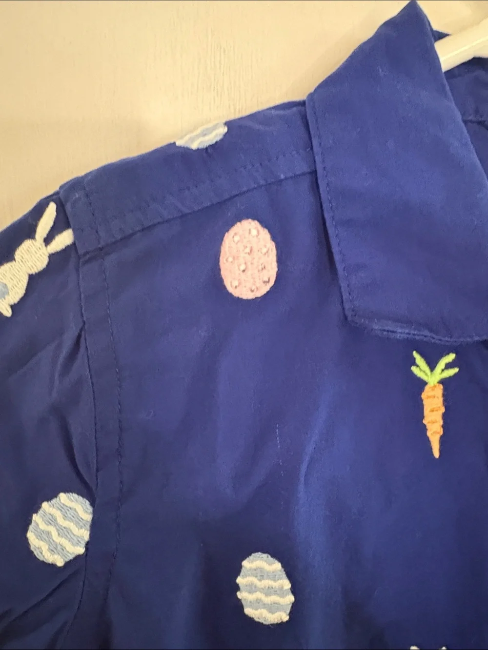 Gymboree blue Easter embroidered short sleeve shirt & matching pants Size 4T